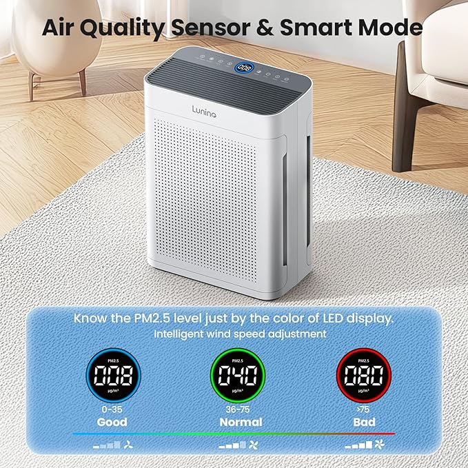 Air Purifiers for Home Large Room up to 3000sq.ft, LUNINO HEPA Double-Sided Air - Image 5