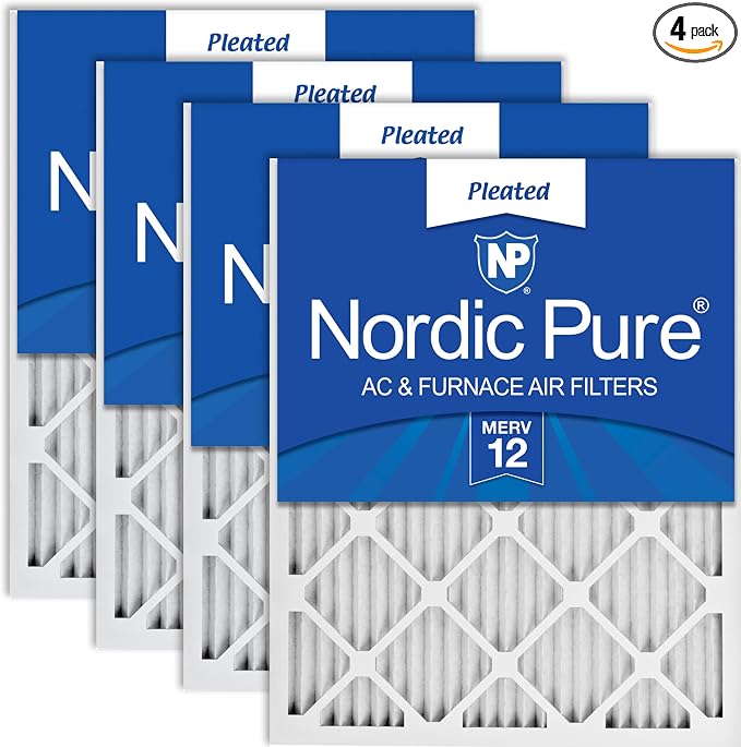 Nordic Pure 16x30x1 Pleated MERV 12 Air Filters 4 Pack by NordicPure