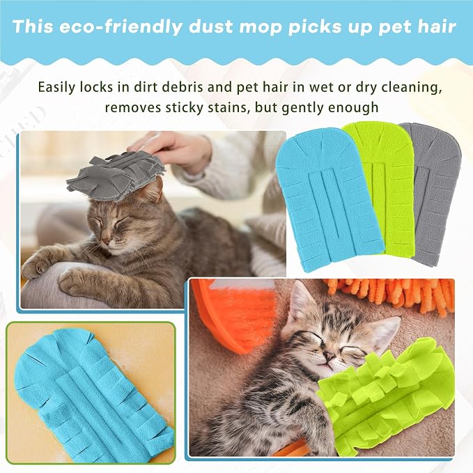 Zubebe 6 Pcs Duster Refill Reusable Fleece Duster Refills Feather Flat Dusters - Image 4