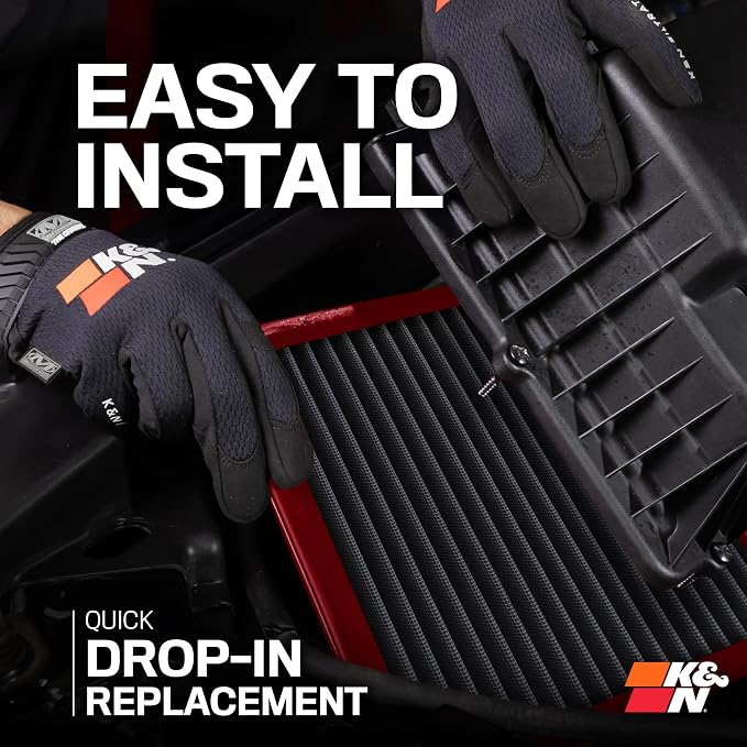 K&N Dryflow Lifetime Engine Air Filter:Dry Synthetic, Replacement Filter: - Image 8