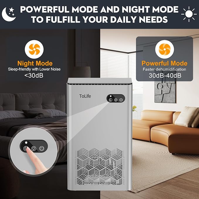 ToLife Dehumidifier for Home, 1000 sq.ft Dehumidifiers for Basement Bedroom - Image 7