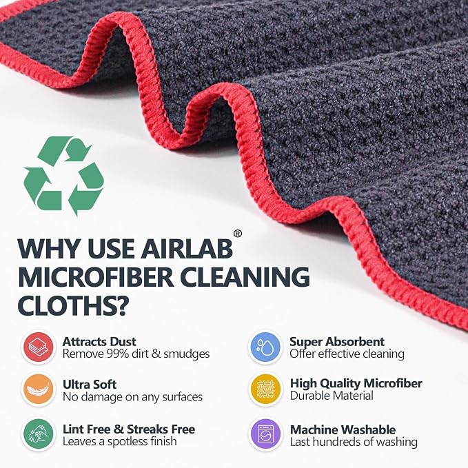 Airlab Glass Polishing Cloth Streak Free Miracle Cleaning Cloth Lint Free - Image 2