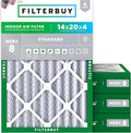 Filterbuy 14x20x4 Air Filter MERV 8 Essential Dust & Allergy Defense, by Filterbuy