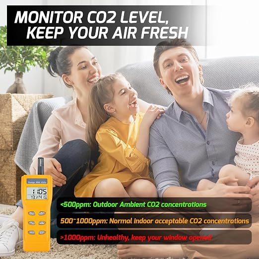 Portable CO2 Meter Handheld CO2 Detector Monitor 0~9999ppm, Carbon Dioxide Meter - Image 2