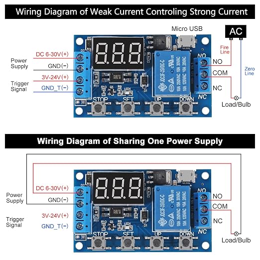 4pcs DC 6-30V Timer Relay Programmable Delay Relay Module Cycle Timer - Image 3