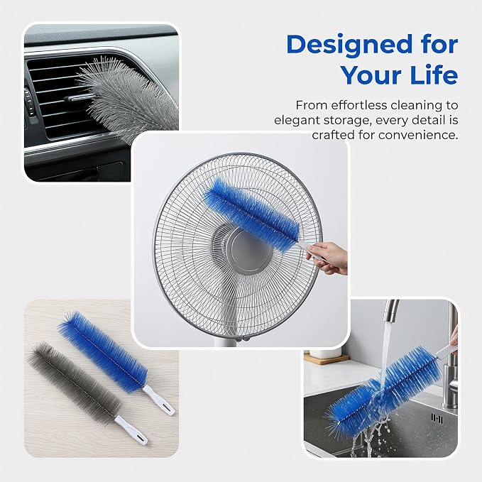 Bendable Microfiber Head Brush, Reusable Fan Cleaner Brush, Washable Dust - Image 7