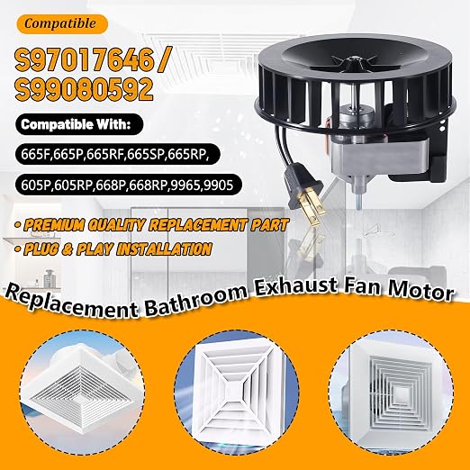 S97017646 S99080592 Bathroom Exhaust Fan Motor and Blower Wheel Replacement – - Image 3