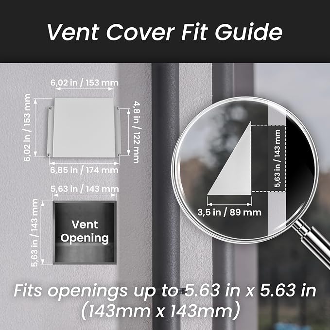 Repa Market 6 x 6 Inch White Galvanized Steel Vent Cover - Image 2
