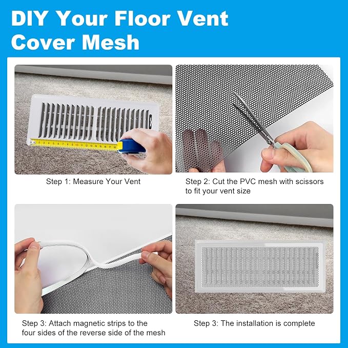 DIY Vent Cover Kit, 13.8"x11.8" Mesh Screen & 16.4FT Strong Residue-Free - Image 2