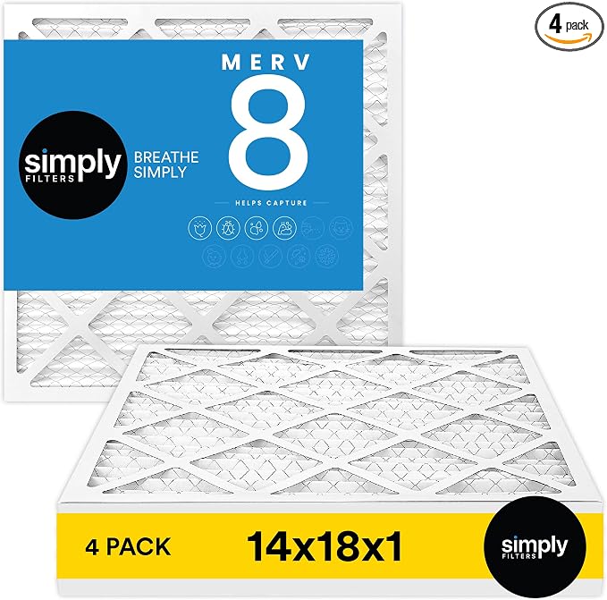 Simply 14x18x1 Air Filter, MERV 8, 6 Pack, Furnace Air Filter by SimplyFilters