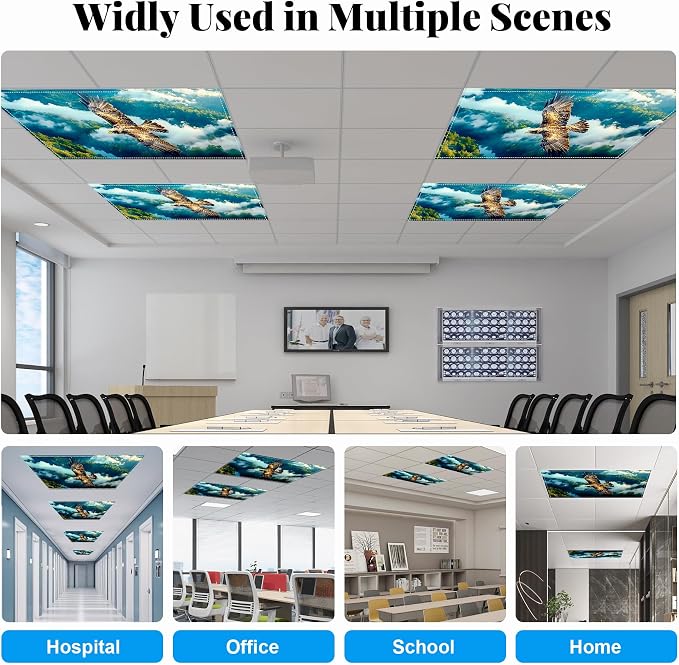 Fluorescent Light Covers-2 Pack 4 x 2 Feet Magnetic Ceiling Light Cover Room - Image 4