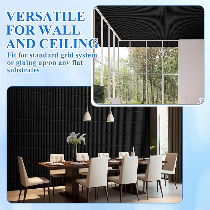 Nuanchu 90 Pcs 3D Slat Wall Panels, Paintable Waterproof Textured Tiles - Image 6