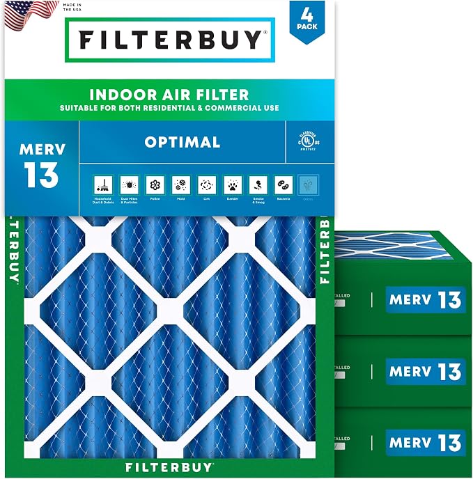 Filterbuy 20x23x4 Air Filter MERV 13 Optimal Smoke & Allergy Defense, by Filterbuy
