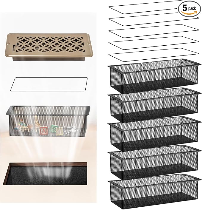 5Pack Floor Vent Screen Net 2''x12'', Floor Air Vent Cover Screen by Welcometommfsf