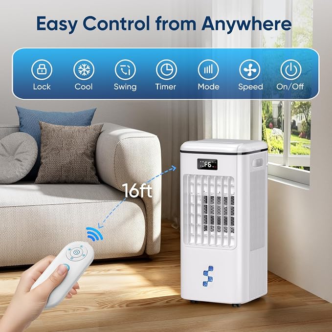 4-in-1 Evaporative Air Cooler, Portable Air Conditioner & Swamp Cooler - Image 3