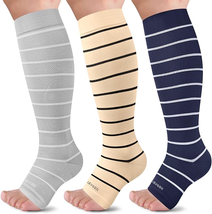 LEVSOX Open Toe Compression Socks by Levsox