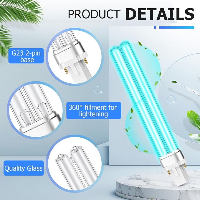 Qualirey 2 Pcs 9W UV Light Bulb Compatible - Image 3