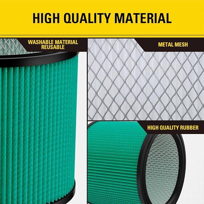 Stanley 08-2566H HEPA Cartridge Filter – Fits Most 5–18 Gallon Wet/Dry Vacuums - Image 5