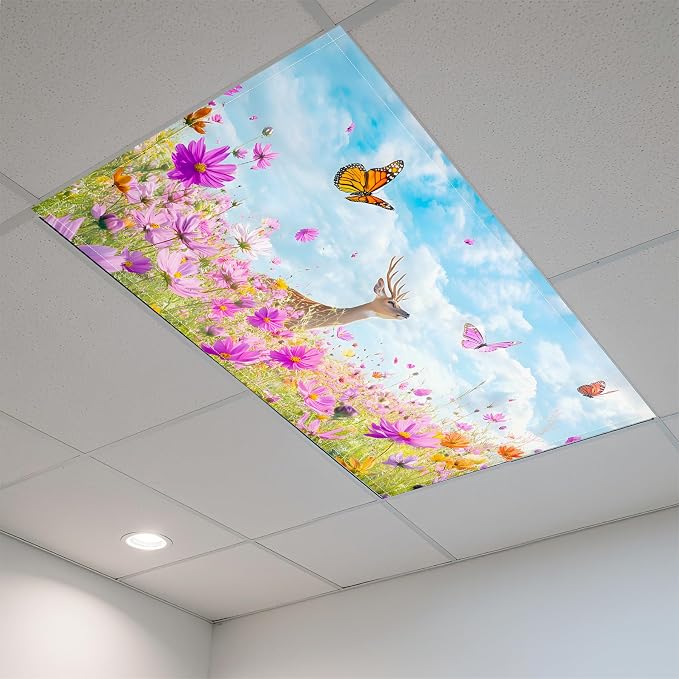 Fluorescent Light Covers-2 Pack 4 x 2 Feet Magnetic Ceiling Light Cover Room - Image 6
