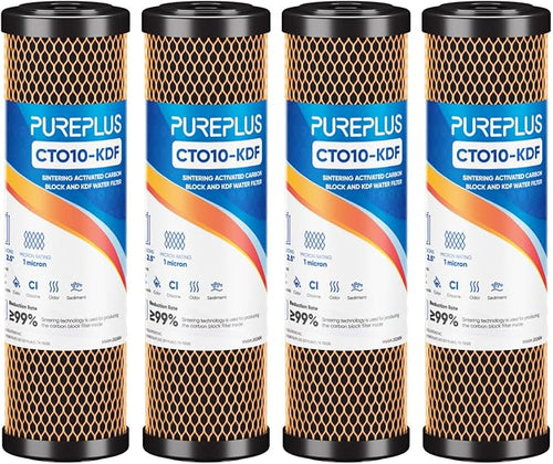 1 Micron 2.5" x 10" Whole House CTO Carbon Water Filter Cartridge Replacement by PUREPLUS