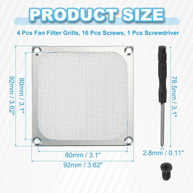 PATIKIL 92mm Fan Filter Grill - Image 2