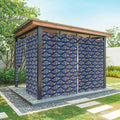 Fish Outdoor Curtains for Patio Vintage National Wind Fish Blue Waterproof by Unknown