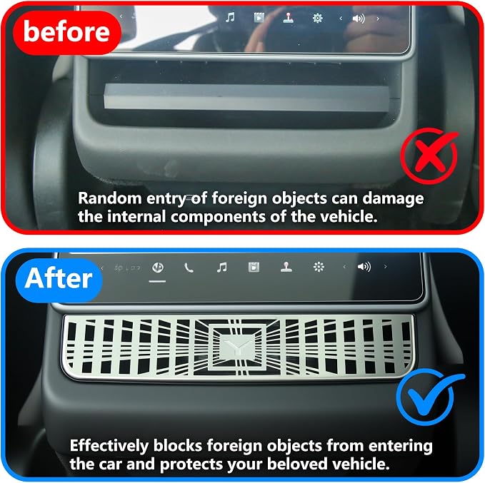 TOPABYTE Rear AC Vent Cover for Tesla Model Y Juniper 2026 Model 3 Highland | - Image 4