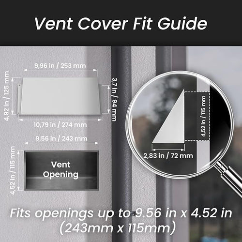 10" x 5" White Galvanized Steel Vent Cover - Image 2