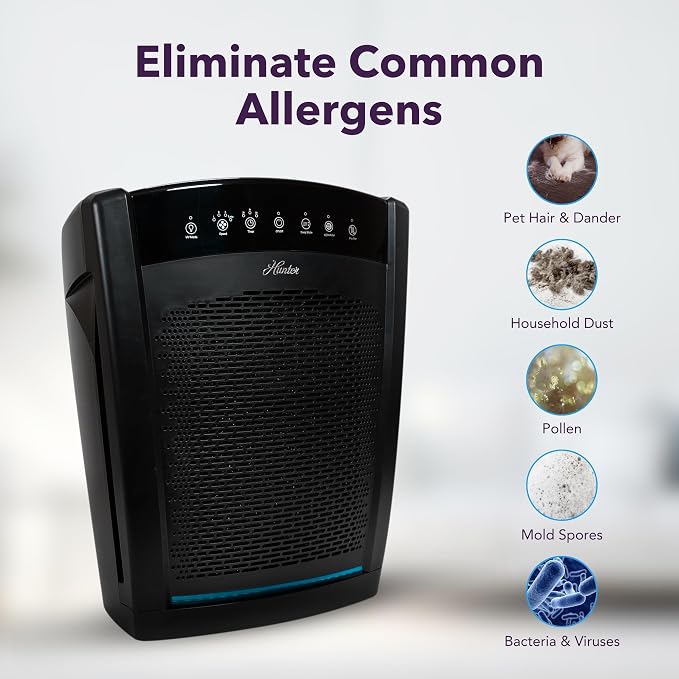 Hunter HP850 Air Purifiers for Home Large Room and Bedroom. True HEPA Air - Image 3