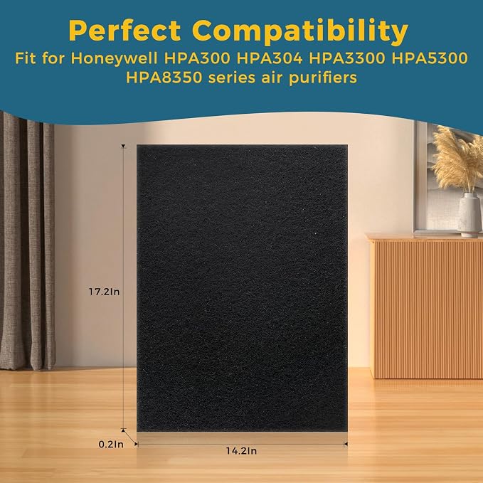 6-Pack Pre Filter A for Honeywell HPA300 Series, HRF-A300 Pre Filter Replacement - Image 2