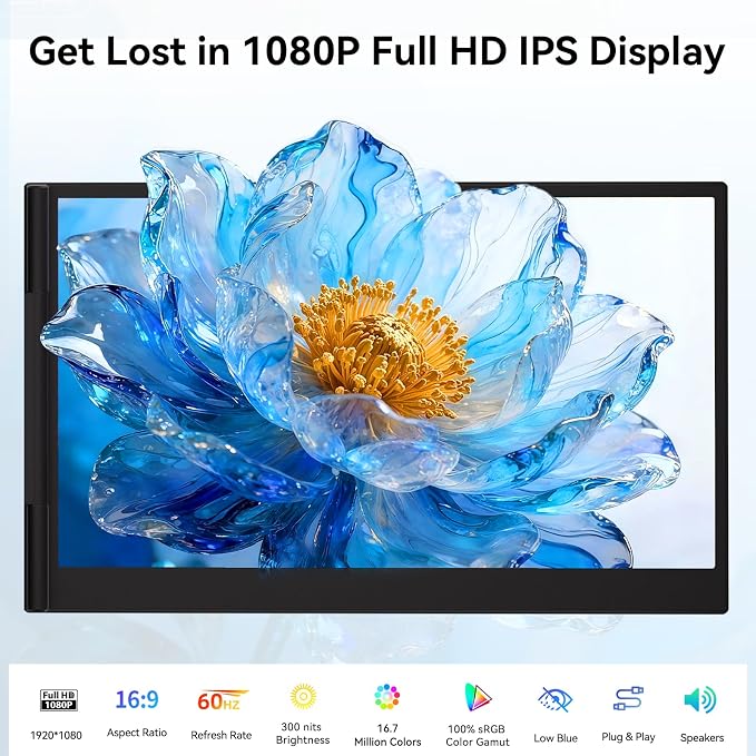 14" Laptop Screen Extender, Ultra-Thin Ligthweight FHD 1080P IPS Portable - Image 3