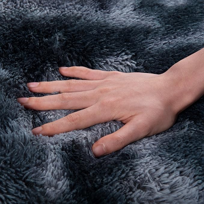 Rugs for Living Room 6x9, Soft Shaggy Modern Shag Area Rug for Bedroom, Upgrade Non-Slip Plush Fluffy Carpet for Kids Boys Girls Room Home Decor Aesthetic, Blue Grey