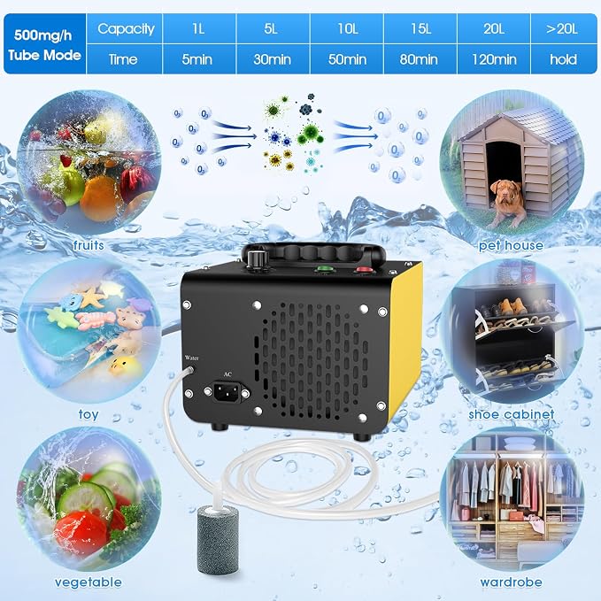 JOBYNA Ozone Generator Water Air, 000mg/h Air Mode & 500mg/h Water Mode Ozone - Image 3