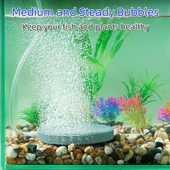 AQUANEAT 4.8 inch Air Stone Disc, 4 Packs, Aerator Bubble Diffuser, Air Pump - Image 2