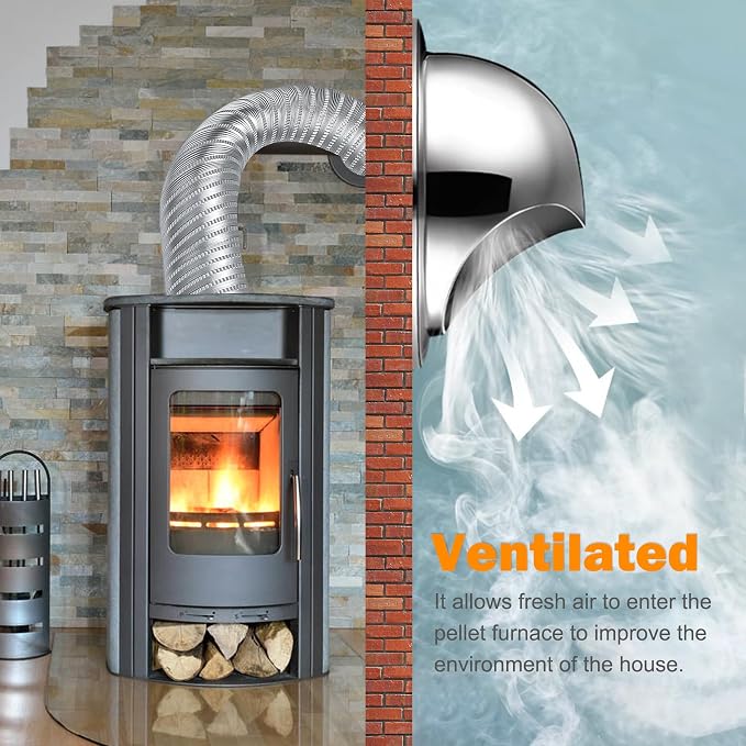 Pellet Stove Fresh Air Intake Kit, 2 "x 60" Pellet Stove Pipe, External - Image 2