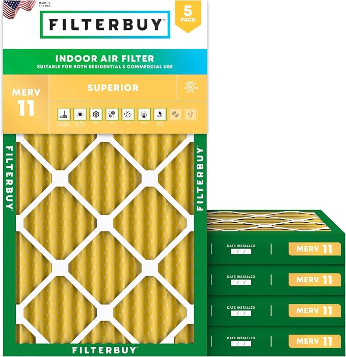 Filterbuy 16x24x2 Air Filter MERV 11 Superior Pet & Allergy Defense, by Filterbuy