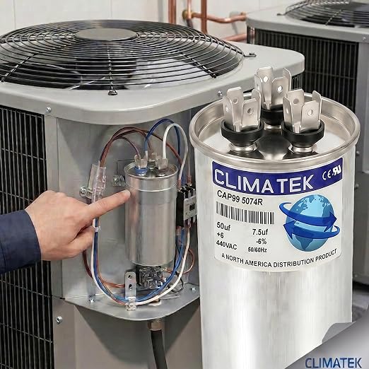 ClimaTek 50 + 7.5 MFD 370/440 Volt Dual Run Capacitor CAP99-5074R | 50/7.5 | VAC - Image 4