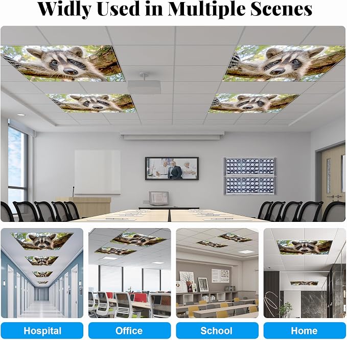 Fluorescent Light Covers-2 Pack 4 x 2 Feet Magnetic Ceiling Light Cover Room - Image 4