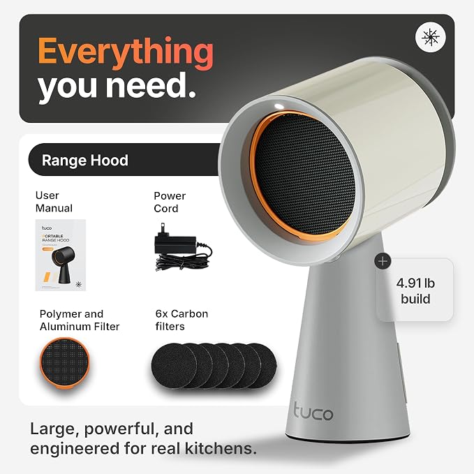 TUCO Portable Range Hood, Countertop Kitchen Exhaust Fan - Image 9