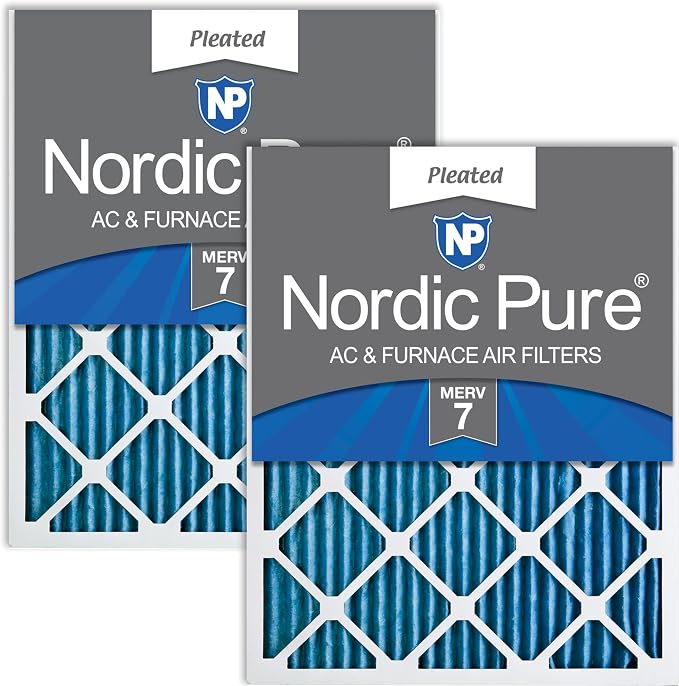 Nordic Pure 16x20x1 Pleated MERV 7 Air Filters 2 Pack by NordicPure