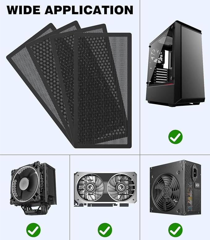 MoKo 140 x 280mm PC Case Magnetic Dust Mesh Filter, 0.5mm PVC Mesh Hole - Image 6