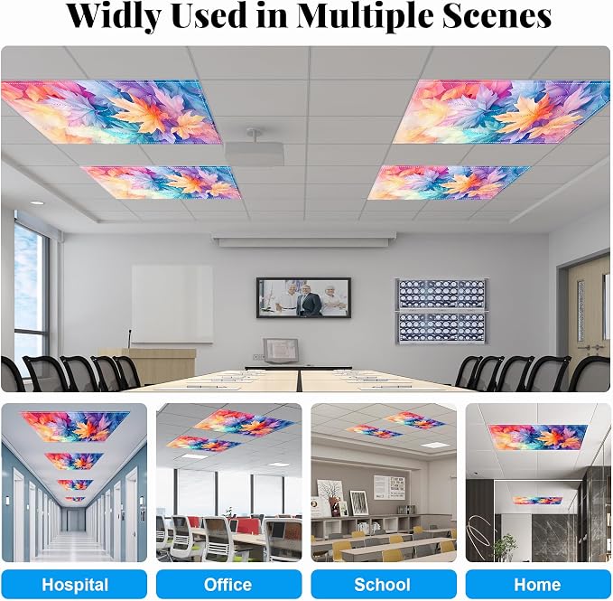 Fluorescent Light Covers-2 Pack 4 x 2 Feet Magnetic Ceiling Light Cover Room - Image 3
