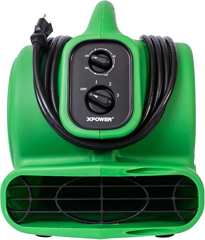 XPOWER P-230AT Mini Mighty 1/4 HP 925 CFM Centrifugal Air Mover, Carpet Dryer - Image 5
