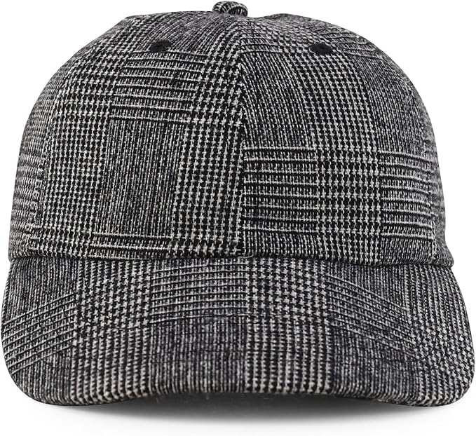 Trendy Apparel Shop Plaid Checker Wool Blend Unstructured Baseball Cap - Image 2