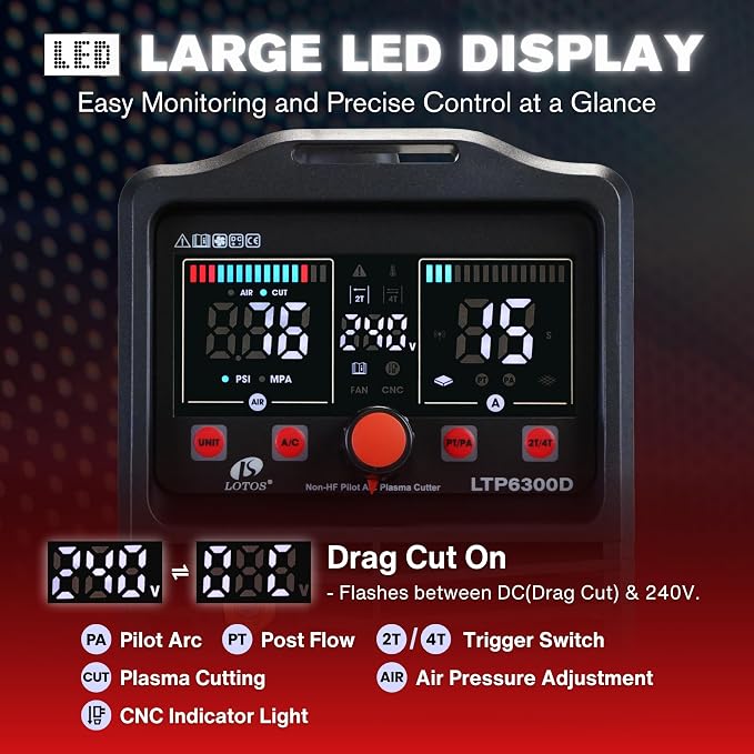 LTP6300DCNC | 63A CNC-Enabled Plasma Cutter, Drag-Cut Enables, Non-HF Blowback - Image 4