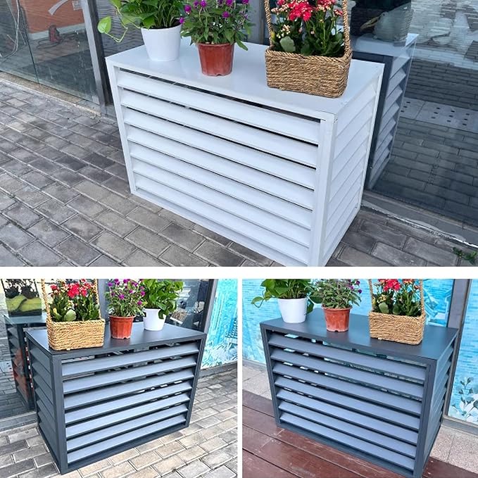 Split Air Conditioner Fence Privacy Screen 4 Panel, Aluminum Air Conditioner - Image 3