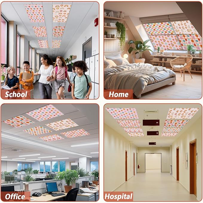 QOUBAI 6 Pcs Fluorescent Light Covers, 4x2 Feet Magnetic Light Cover - Image 6