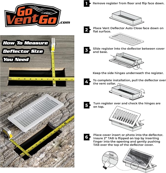 6 Pack GoVentGo Vent Deflector for Floor Registers - Image 3