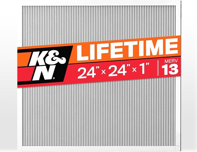 K&N 24X24X1 HVAC Furnace Air Filter, Lasts a Lifetime, Merv 13, the Last HVAC by KNEngineeringInc