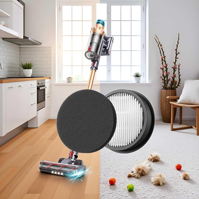 4 Sets VAC01 VAC02 Replacement Filters 4 Main Filter + 4 Sponage Compatible - Image 4